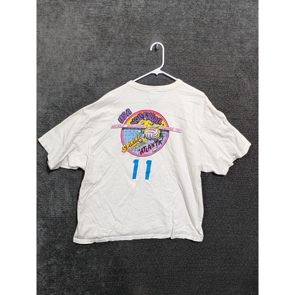 Vintage Champion USA Volleyball 1993 Atlanta Spiking For Gold T-Shirt XXL White